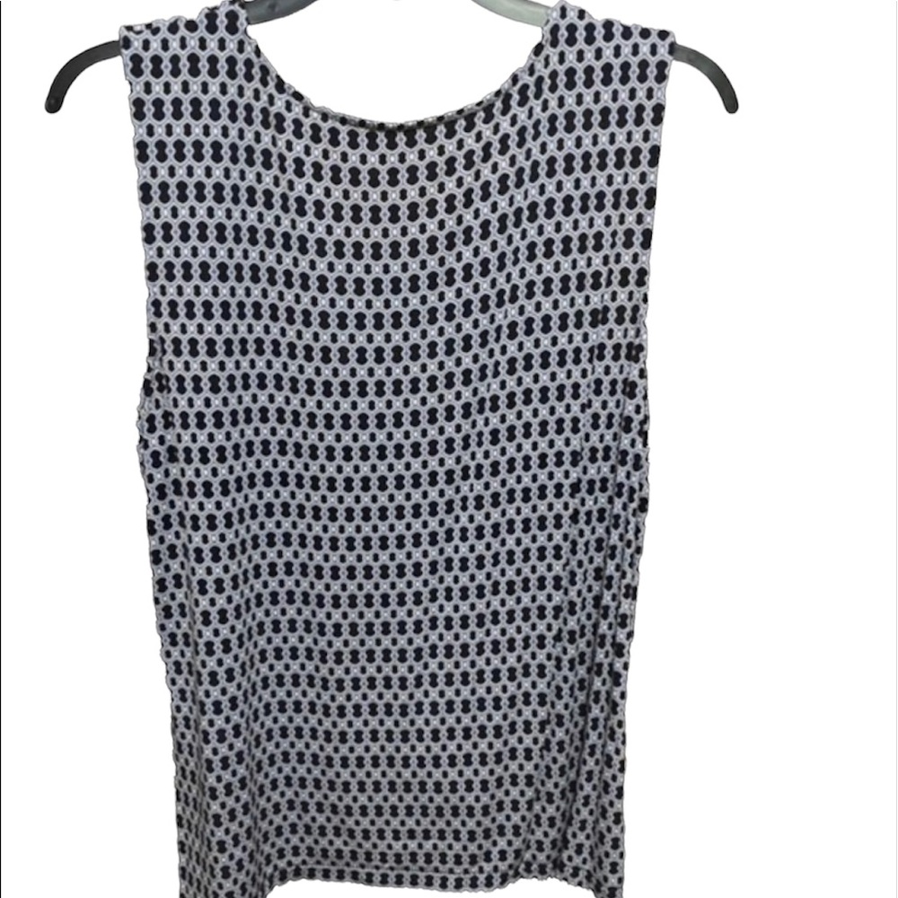 Croft & Barrow blue & white sleeveless blouse Petite large - Picture 3 of 5